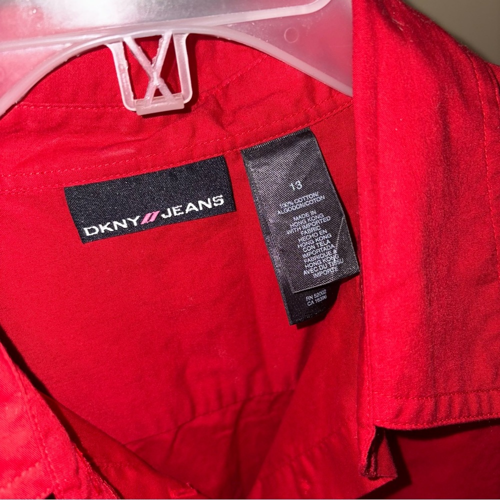 Dkny Jeans Red Button Down Shirt - image 4